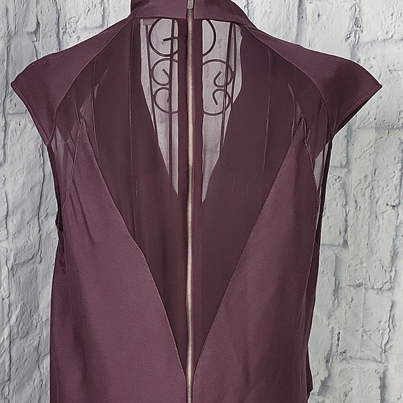 HELMUT LANG Deep Plumb Sleeveless Dress Size 10 - Picture 8 of 10